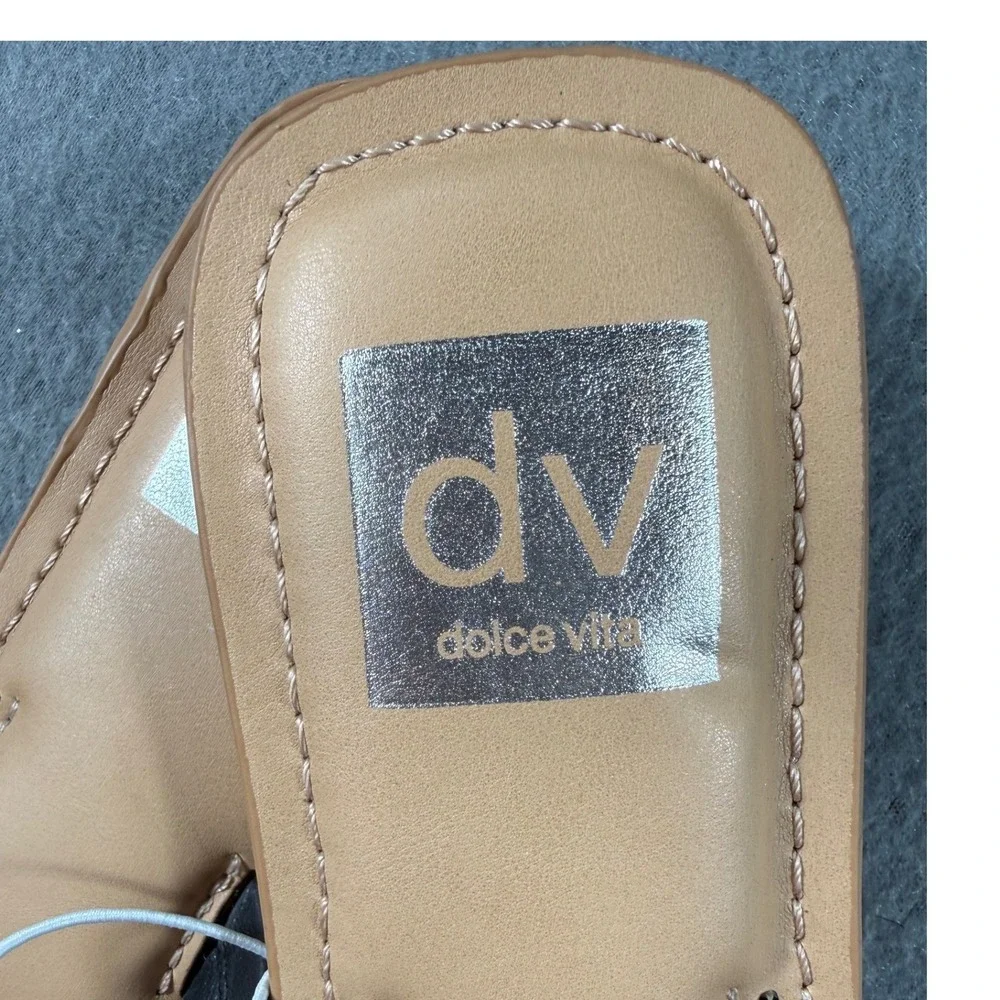 Dolce Vita Jaliscs Sandals Tan Black Medallion Slide Sandals NWOT 7 Summer Beach
